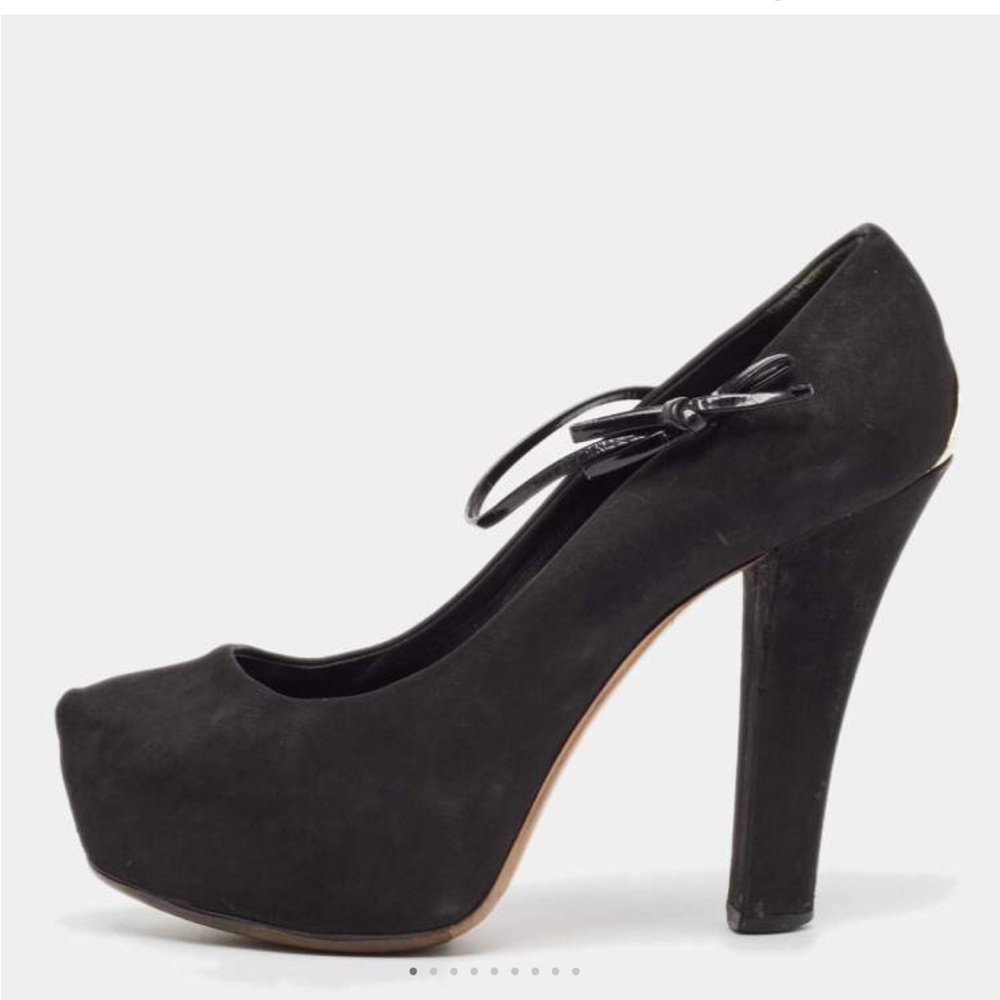 Louis Vuitton Black Suede Varennes Strap Platform Pumps - Picture 2 of 12